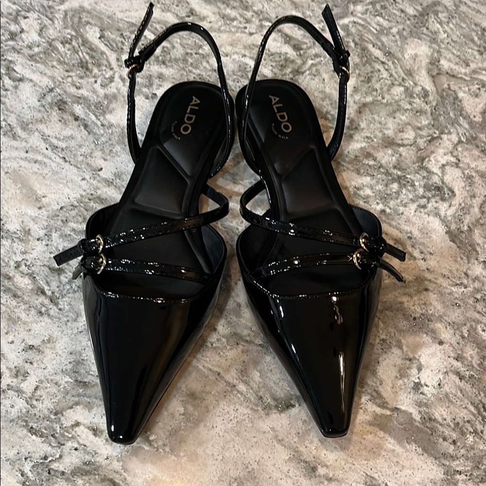 Aldo Black Patent Leather Flats